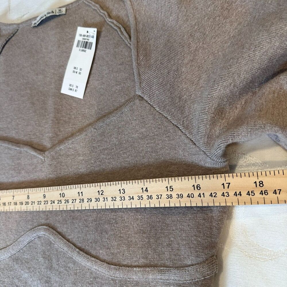 Abercrombie & Fitch Size-XL Corset Sweetheart Sweater‎ Knit Bodysuit Brown - Picture 3 of 10